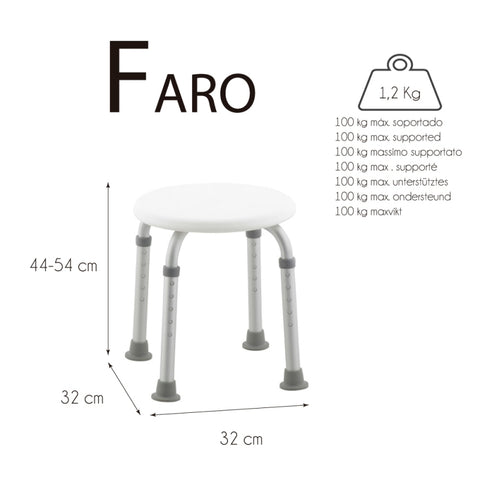 Badkruk | Verstelbaar | Niet -Slip | Wit | Faro -model