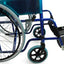 Vouwrolstoel met grote blauwe wielen
